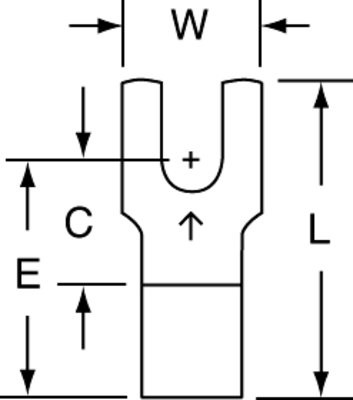 M10-6FBK - Non-Insulated Brazed Seam Block Fork Terminal