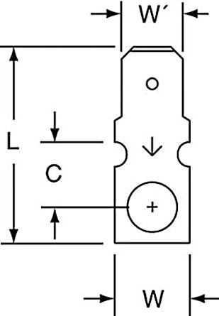 MA250DM/8RRK - Non-Insulated Double Male Ring Rectangular Tongue