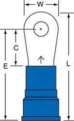 MN6-10R/SK - Nylon Insulated Brazed Seam Ring Tongue Terminal