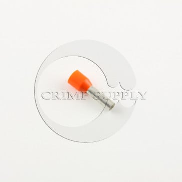 12 Ga. Orange Insulated Ferrules, 0.39" Pin Lg.