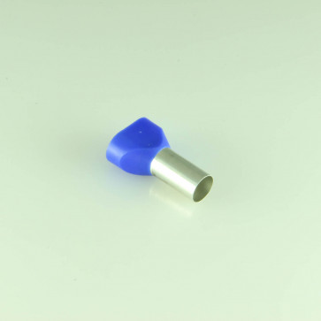 6 Ga. Two Wire Blue Insulated Ferrules, 0.47" Pin Lg.