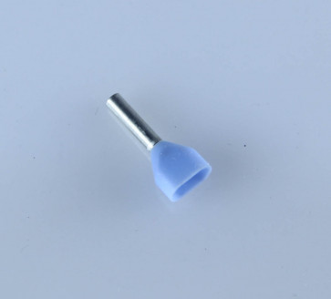 20 Ga. Two Wire Blue Insulated Ferrules, 0.31" Pin Lg.