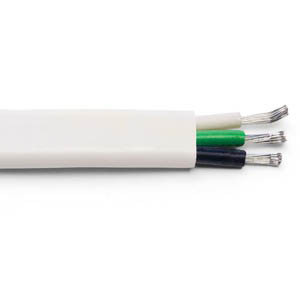 12 Ga. Corrosion-Resistant Copper Three Conductor Wire (Boat Cable), Black, White, Green