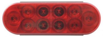 Red 6" Oval LED Stop/Tail/Turn Lights