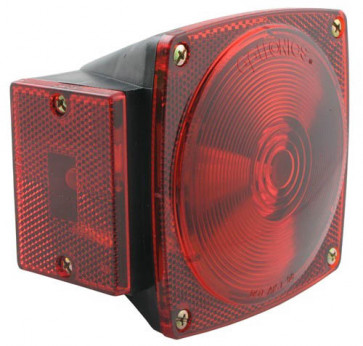 Red Left-Side RV-Type Stop/Tail/Turn Lights with License Light
