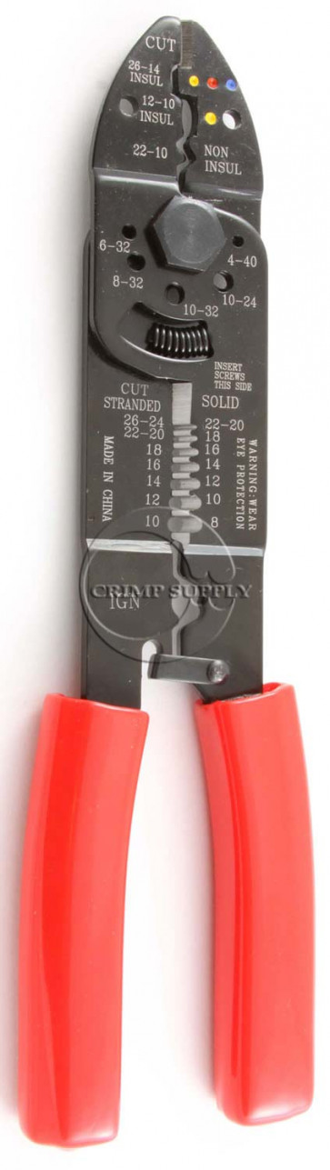 Multi-Function Crimper/Stripper/Cutter Spring Loaded Tool