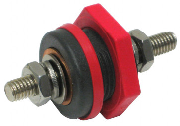 Red Thru-Panel Power Bolt with Cover, 0-3/8" Panel Thickness