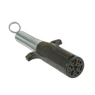 7-Way Nylon Trailer Plug Connector with Spring Guard