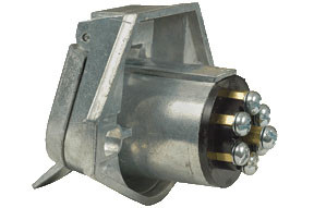 7-Way Socket With Rear Thread Terminals- Solid Pins 
